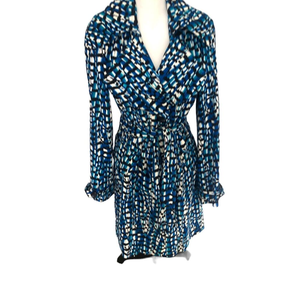 Alberto Makali Colorful Trench Coat Printed Geographic Art to Wear Designer 6